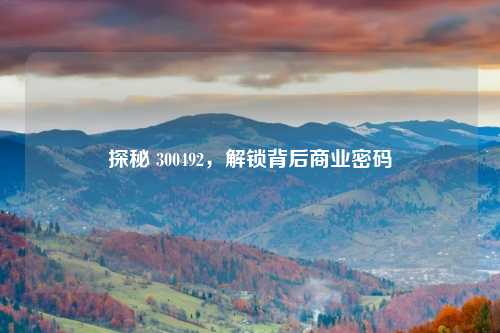 探秘 300492，解锁背后商业密码