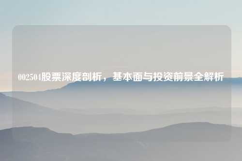 002504股票深度剖析，基本面与投资前景全解析