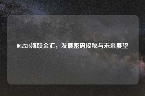 002536海联金汇，发展密码揭秘与未来展望