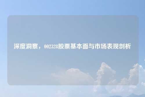 深度洞察，002328股票基本面与市场表现剖析