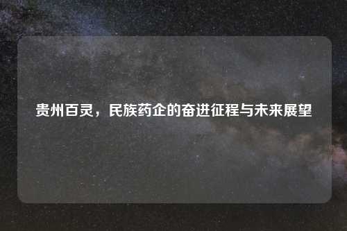 贵州百灵，民族药企的奋进征程与未来展望