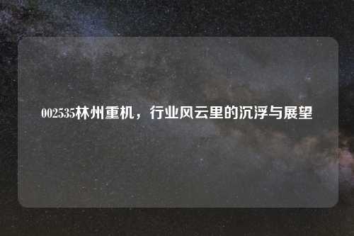 002535林州重机，行业风云里的沉浮与展望