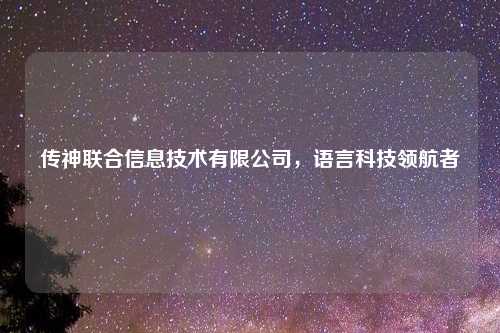 传神联合信息技术有限公司，语言科技领航者