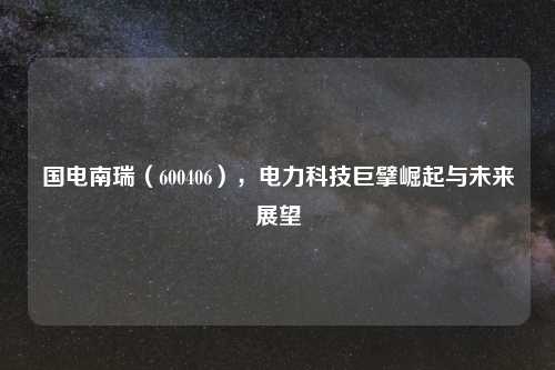 国电南瑞（600406），电力科技巨擘崛起与未来展望