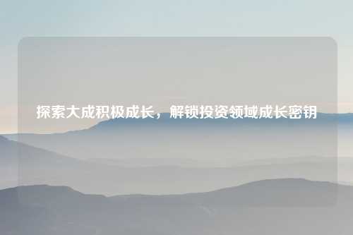 探索大成积极成长，解锁投资领域成长密钥