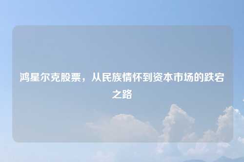 鸿星尔克股票，从民族情怀到资本市场的跌宕之路