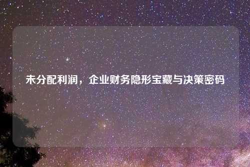 未分配利润，企业财务隐形宝藏与决策密码