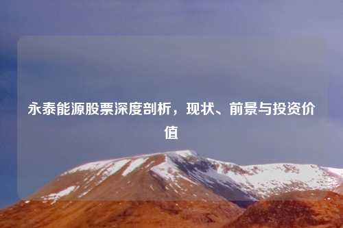 永泰能源股票深度剖析，现状、前景与投资价值