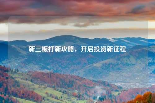 新三板打新攻略，开启投资新征程
