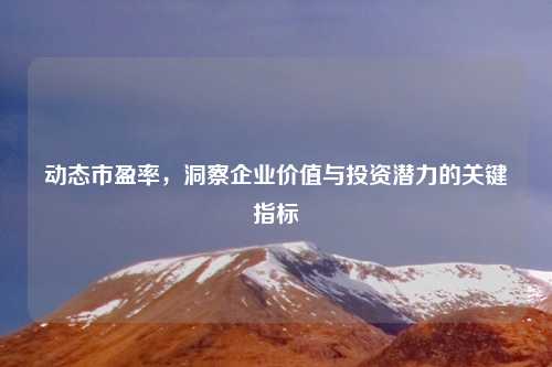 动态市盈率，洞察企业价值与投资潜力的关键指标