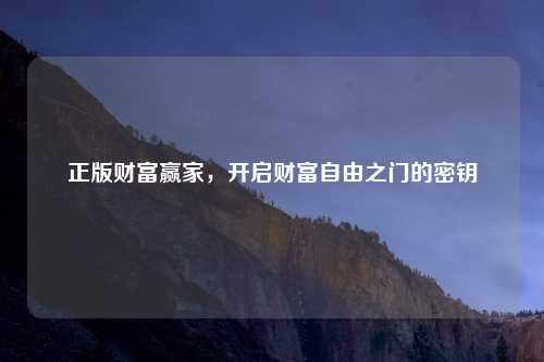 正版财富赢家，开启财富自由之门的密钥