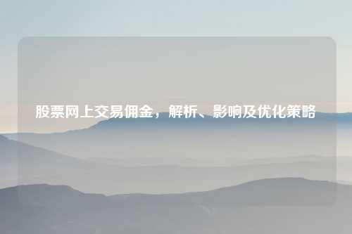 股票网上交易佣金，解析、影响及优化策略