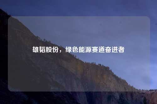雄韬股份，绿色能源赛道奋进者