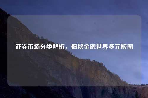 证券市场分类解析，揭秘金融世界多元版图