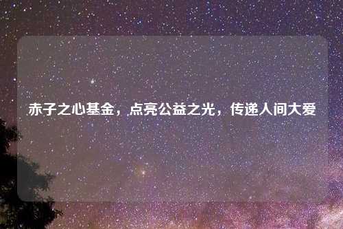 赤子之心基金，点亮公益之光，传递人间大爱