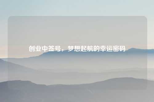 创业中签号，梦想起航的幸运密码