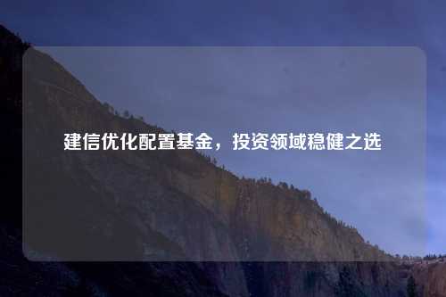 建信优化配置基金，投资领域稳健之选