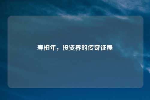 寿柏年,投资界的传奇征程