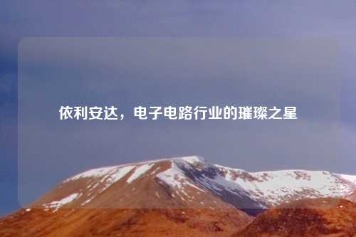 依利安达，电子电路行业的璀璨之星