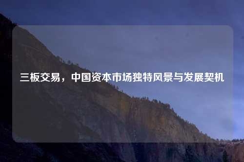 三板交易,中国资本市场独特风景与发展契机