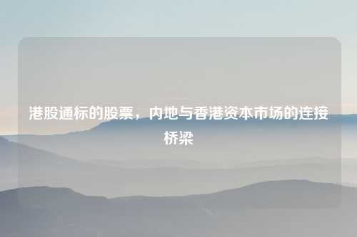 港股通标的股票,内地与香港资本市场的连接桥梁