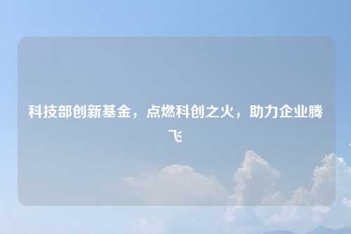 科技部创新基金，点燃科创之火，助力企业腾飞