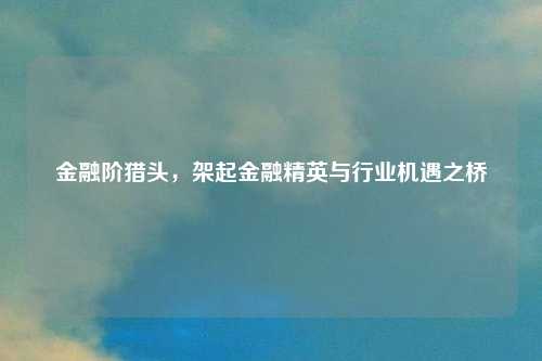 金融阶猎头，架起金融精英与行业机遇之桥