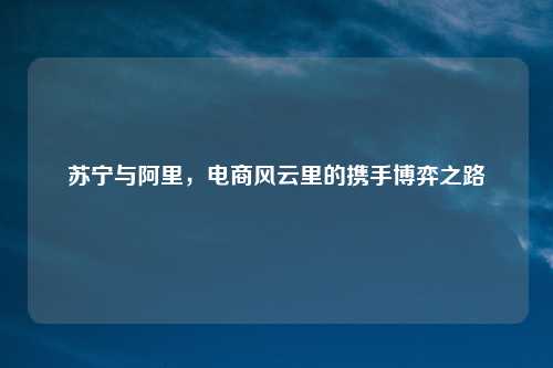 苏宁与阿里,电商风云里的携手博弈之路