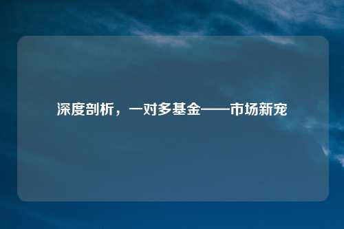 深度剖析，一对多基金——市场新宠