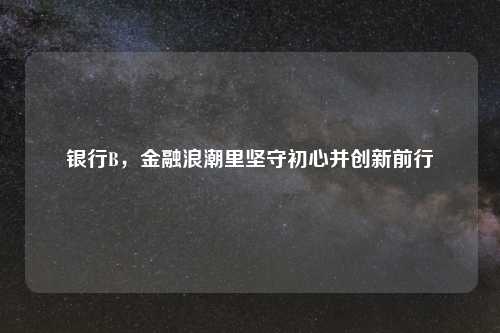 银行B,金融浪潮里坚守初心并创新前行