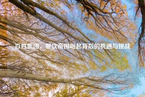 百胜集团,餐饮帝国崛起背后的机遇与挑战