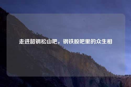 走进韶钢松山吧，钢铁股吧里的众生相