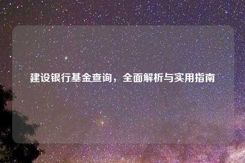 建设银行基金查询，全面解析与实用指南