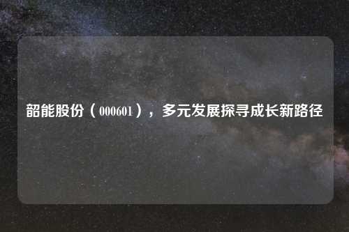 韶能股份（000601），多元发展探寻成长新路径
