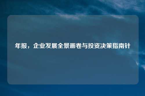 年报，企业发展全景画卷与投资决策指南针