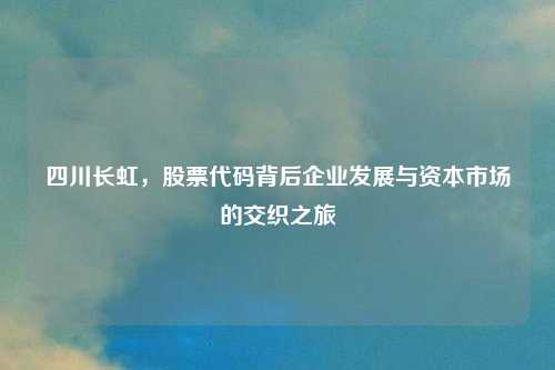 四川长虹，股票代码背后企业发展与资本市场的交织之旅