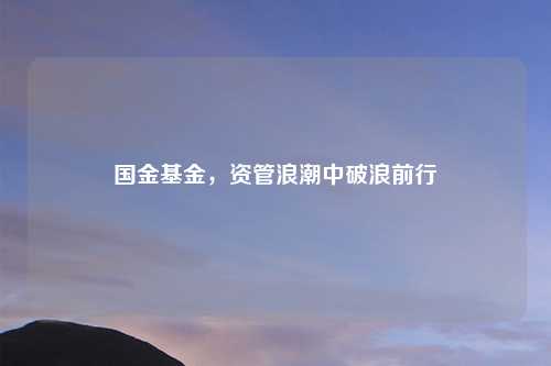 国金基金，资管浪潮中破浪前行