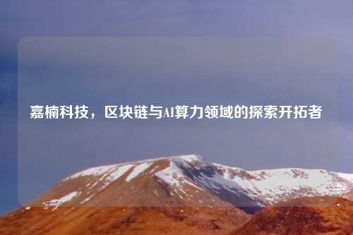 嘉楠科技，区块链与AI算力领域的探索开拓者